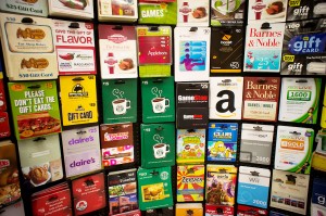 A selection of gift cards in a store in New York on Wednesday, November 2, 2011. (© Richard B. Levine)